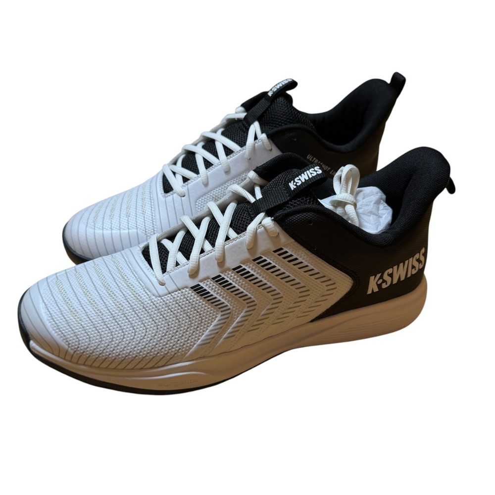 K-Swiss Ultrashot Light Men Size 14 White Black New Pickleball Tennis Shoes